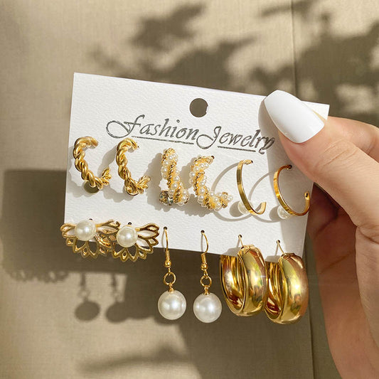 Creative Gold Earring Set